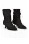 Women's Stiletto Heel Boots 336630 Black Suede - 4