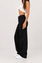 Women's Black Stretch Wide-Leg High-Waisted Jeans with Wide-Leg Fit, Relaxed Fit, Denim Pants Featuring Hello Kitty - 2