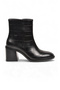Women's Thick Heel Zip-Up Boots, 655624, Black Crocodile Print - 2