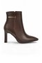 Women's Stiletto Heel Zip-Up Boots 665192 Brown - 2