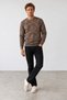 New season hukli men's regular fit crew neck patterned sweatshirt. - 2