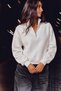 Women's Sporty-Chic Casual White Sweatshirt - 3