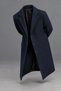 Men’s Classic-Collar Winter Melton Coat, Navy Blue - 2