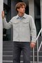 Men's Gray Jacket with Double Chest Pockets, Made of Thick Fabric - 4