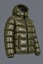 Men's Khaki Winter Jacket with Hood, Padded Design, and Zipper - 2