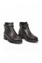 Women's Zip-Up Boots 325165 Black Leather - 4