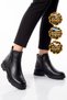 Women's Zip-Up Boots 351107 Black Leather - 3