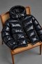 Men's Black Winter Jacket with Hood, Padded Design, and Zipper - 5