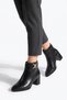 Women's Mid-Heel Zip-Up Boots PC-54975 Black Glossy - 3