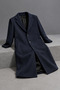 Men’s Classic-Collar Winter Melton Coat, Navy Blue - 6
