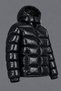 Men's Black Winter Jacket with Hood, Padded Design, and Zipper - 2