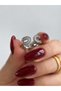 Adjustable Double-Curved Women's Ring with a Steel-Like Finish and Chic Design Featuring Zircon Stone Embellishment - 3