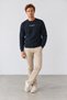 New season klok men's regular fit crew neck pique sweatshirt. - 2