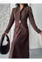 Women's Gold Button-Front Blazer and Long Skirt Set—Stylish Two-Piece Set with a Zipper Skirt - 6