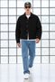 Men's Oversized Black Transitional Jacket with Pockets - 4