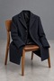 Men’s Classic-Collar Winter Melton Coat, Navy Blue - 4