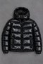 Men's Black Winter Jacket with Hood, Padded Design, and Zipper - 4