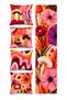 Vibrant Pink and Orange Floral Print and Patterned Set of 4 Cushion Covers + 1 Table Runner – 43x43 cm Reversible Cushion Covers, 40x140 cm Table Runner - 3