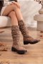 WOMEN'S BELTED POLY SOLE CASUAL BOOTS UN001-0919