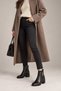 Clover Women's Genuine Leather Gold Buckle Detail Zip-Up Heeled Boots b4763 - 5