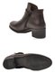 Women's Buckle Detail Zipper Coffee-Colored Genuine Leather Women's Heeled Boots 24116-1 - 5