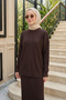 Rayon Knit Skirt Set 702 Brown - 2