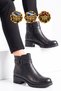 Women's Black Genuine Leather Buckled Zip-Up Boots with Buckle Detail 2685-1 - 3