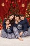 New Year's-Themed Family Pajama Set, Knit Fabric, Mother-Daughter - 3