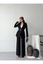 Women's Belt Detail Jacket and Pants Set—Stylish, Modern-Cut Two-Piece Set