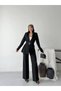 Women's Belt Detail Jacket and Pants Set—Stylish, Modern-Cut Two-Piece Set - 2