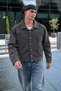 Men's Melton Shirt Collar Button-Up Jacket with Pockets for Everyday Wear - 3