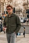 Men's Button-Front Melton Casual Khaki Jacket