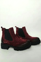 Genuine Nubuck Leather Women's Boots, Size 37, Burgundy - 2