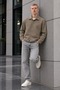 Men's Wool-Look Short Casual Jacket with Pockets and Buttons - 5