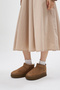 Women's Mink Thick Poly Sole Fur-Lined Suede Look Boots - 3