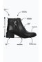 Clover Women's Genuine Leather Gold Buckle Detail Zip-Up Heeled Boots b4763 - 6