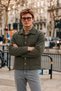 Men's Button-Front Melton Casual Khaki Jacket - 6