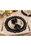 Presentation Plate, Placemat, Double-Layer Leather/Clam-Shaped Set of 2, Black - 3