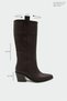 Aros Bitter Coffee-Textured, Square-Toed, Stylish and Comfortable, With a Thick Heel and Western Women's Boots - 3