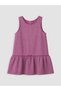 Girls' Dress with a Round Neckline and Bow Detail - 3