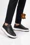 Men's Genuine Leather Sneakers 272304 Black-White - 3