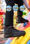 Orvo 2028 Kids' Boots with Velcro, Black and Red