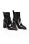 Women's Zip-Up Boots PC-56112 Black Glossy - 4
