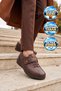 Women's Casual Shoes, Genuine Leather, Velcro Closure, 7679-27K, Brown