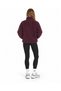 Women's Plum-Colored Plush Mock Neck Jacket with a Stand-Up Collar, Zipper, and Zippered Pockets - 4