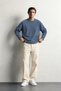 Men's Basic Crew Neck Oversized Sweatshirt - 3