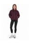 Women's Plum-Colored Plush Mock Neck Jacket with a Stand-Up Collar, Zipper, and Zippered Pockets - 2