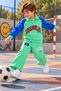 Polo Collar Boys' Los Angeles-Printed Long-Sleeve Top and Bottom Set - 3