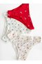 Women's Cotton Floral Print Panties, 3-Pack – Available in Red and White
