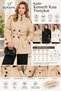 Women's Short Trench Coat with Belted Design, Mock Neck, Buttons, and Pockets—Stylish Jacket - 5
